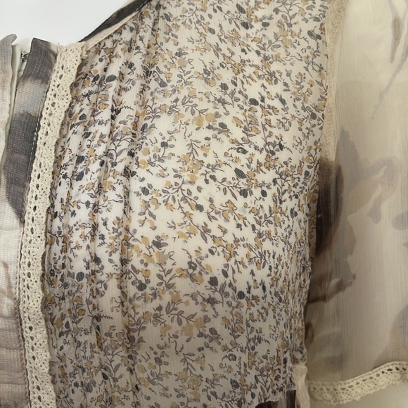 Sundance Sheer Laced Sleeves Boho Top. Size PM. P/A1721 - Picture 4 of 8